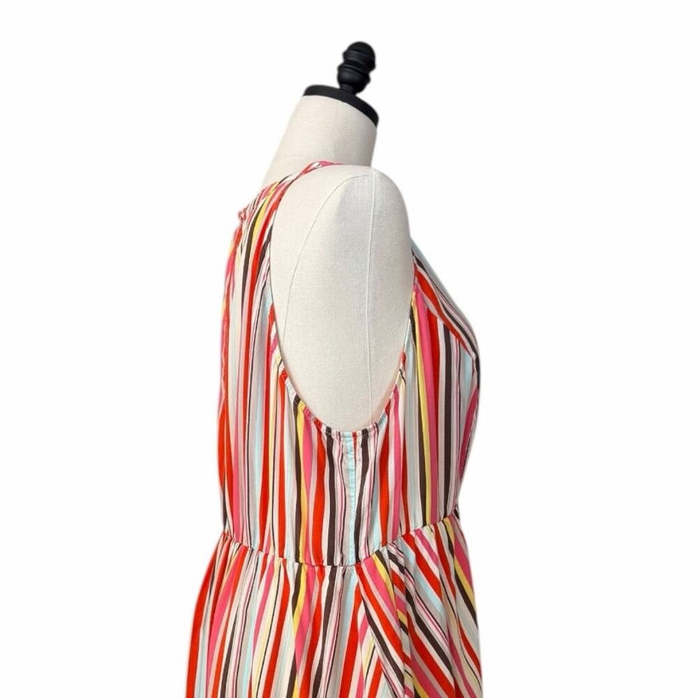 Torrid High Low Midi Dress Size 3X Sleeveless Flowy Multicolor Stripe Sundress - Picture 9 of 12